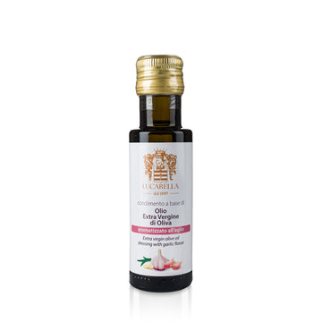 Dressing aus nativem Olivenöl extra mit Knoblauchgeschmack, 100 ml
