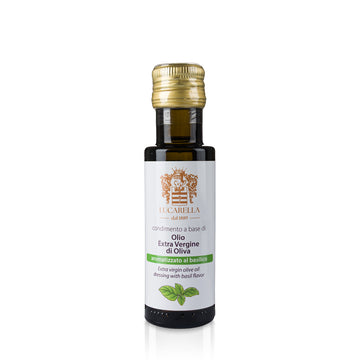 Dressing aus nativem Olivenöl extra mit Basilikumgeschmack, 100 ml