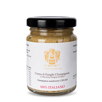 Crema di funghi Champignon all'olio extravergine di oliva 100 gr. - L'Acropoli di Puglia