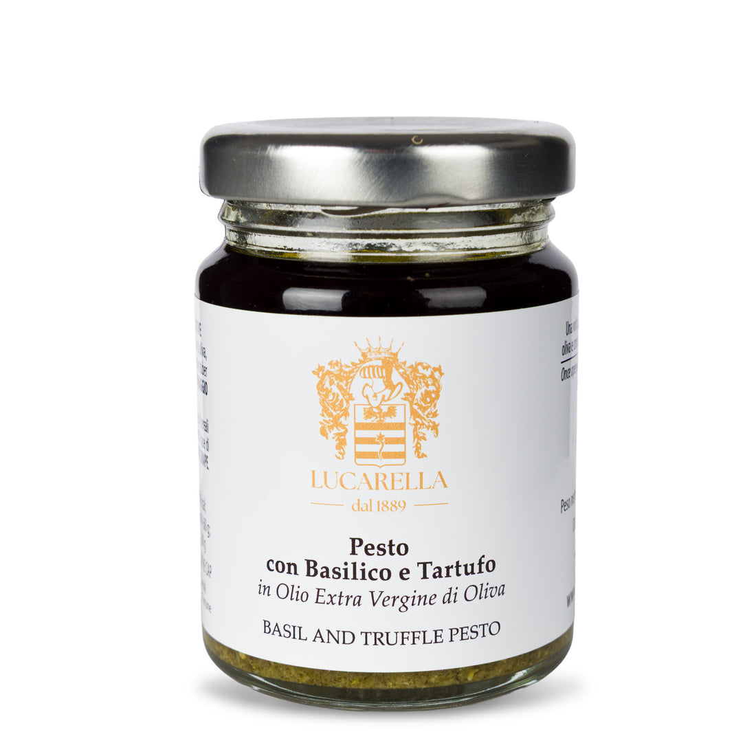 Pesto di basilico e tartufo con olio extravergine di oliva 90gr. - L'Acropoli di Puglia