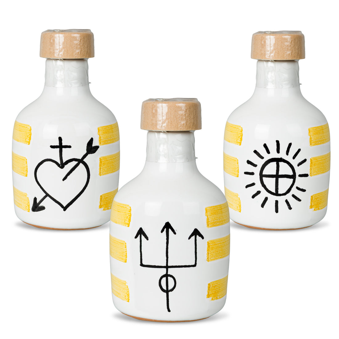 Set da 3 bottiglie Ceramica 100 ml di Olio Extra Vergine di Oliva - L'Acropoli di Puglia