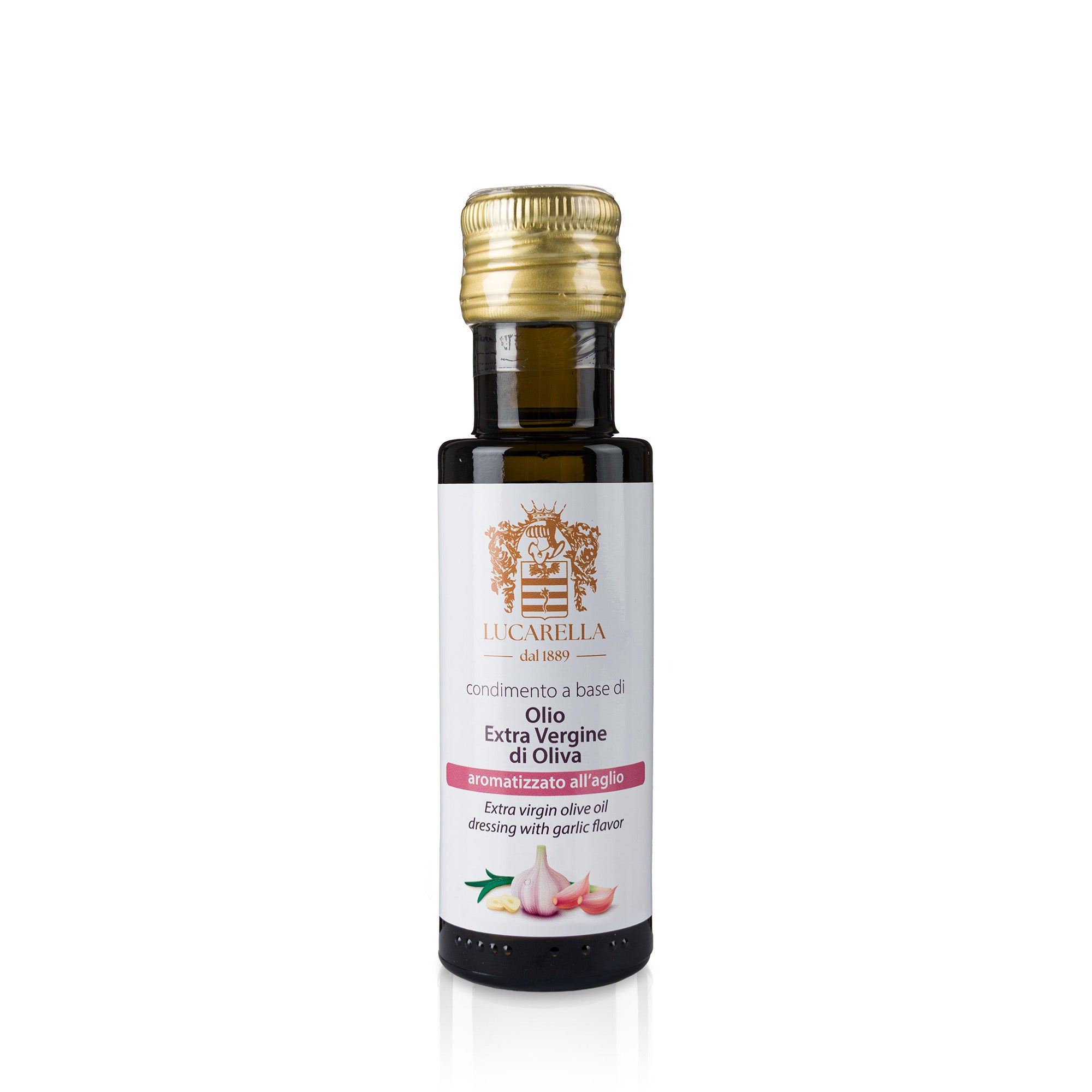 Dressing aus nativem Olivenöl extra mit Knoblauchgeschmack, 100 ml