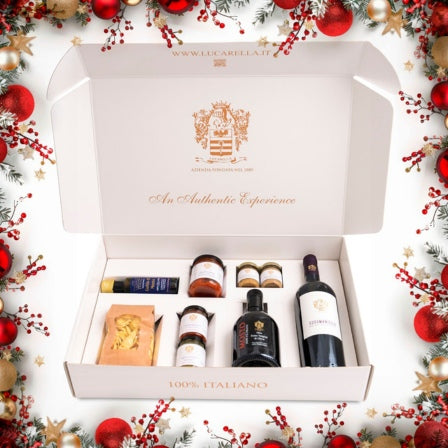 Confezione con olio e prodotti Lucarella
