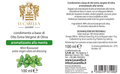 Original label: Lucarella mint flavoured extra virgin olive oil dressing, 100 ml
