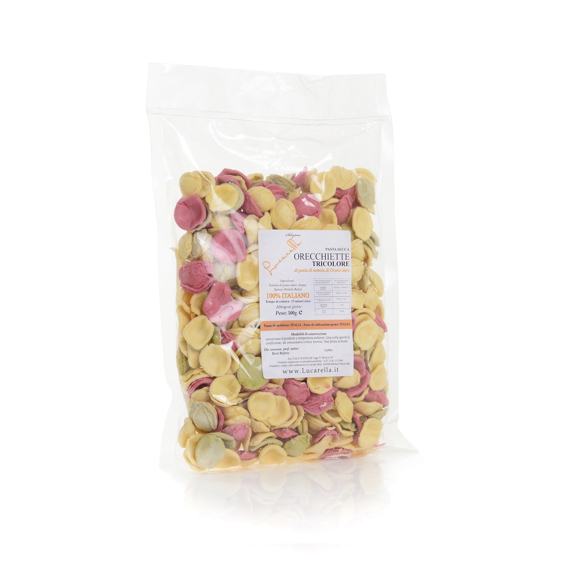 Orecchiette Tricolore martinesi 500 gr - L'Acropoli di Puglia